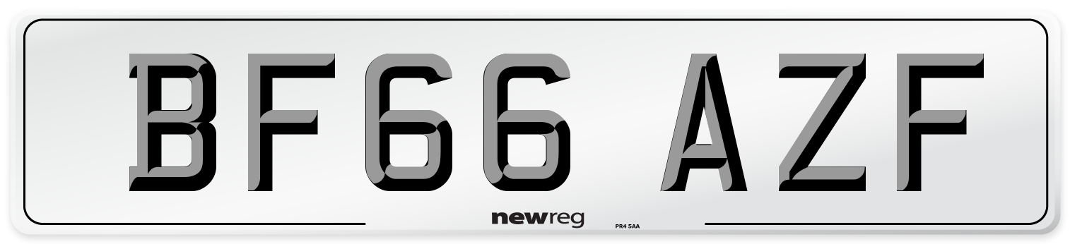 BF66 AZF Number Plate from New Reg